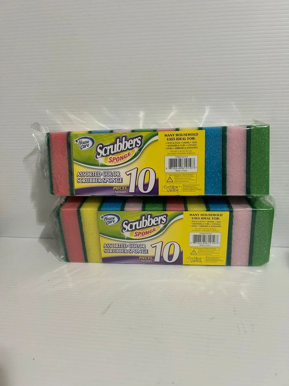 House Care Scrubbers Cleaning Sponges 2-Pack Bundle, 20 Assorted Color Scrubber